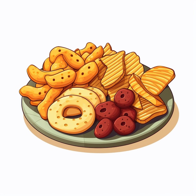 Vector comida vector bocadillo ilustración comer conjunto icono aislado postre bebida chocolate dulce símbolo