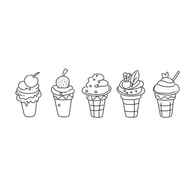 comida vector crema postre verano cono ilustración aislado dulce chocolate hielo gofre t