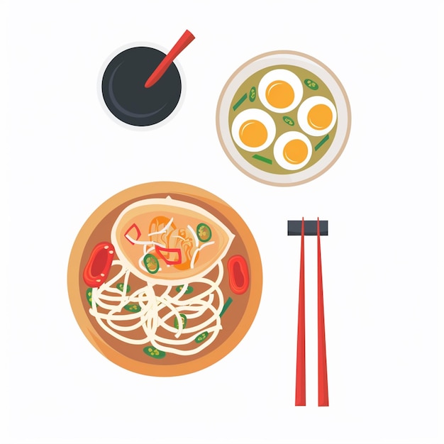 comida vectorial ilustración china diseño de restaurante asiático cena aislada símbolo icono mea