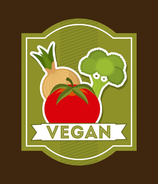 Vector comida vegana sobre fondo blanco ilustración vectorial