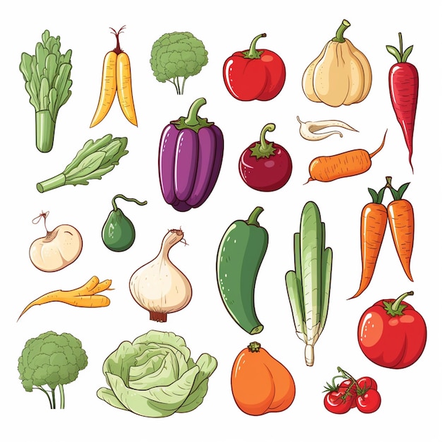 comida vegetariana vector saludable vegetal ilustración orgánica verde fresco dieta vegana natu
