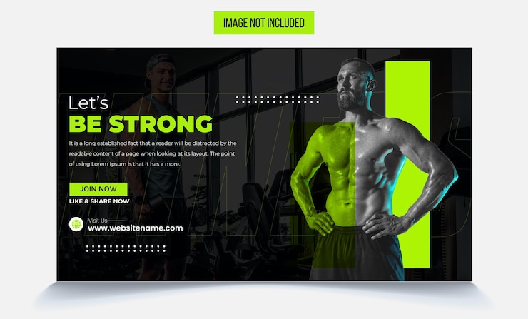 Vector comience a entrenar hoy y dé forma a su diseño de miniaturas y portada de video de entrenamiento físico y gimnasio corporal