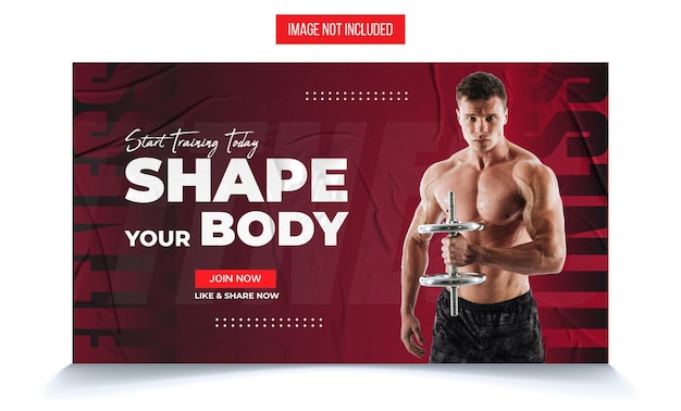 Comience a entrenar hoy y dé forma a su diseño de miniaturas y portada de video de entrenamiento físico y gimnasio corporal