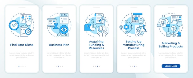 Comienzo de negocio de fabricación pantalla azul de incorporación de la aplicación móvil