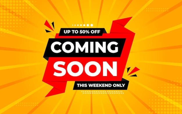 Coming Soon Sale Banner vector template Grand Opening vector graphic element Super shop label Promo