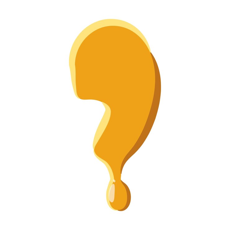Vector comma del icono de la miel aislado en fondo blanco símbolo de puntuación