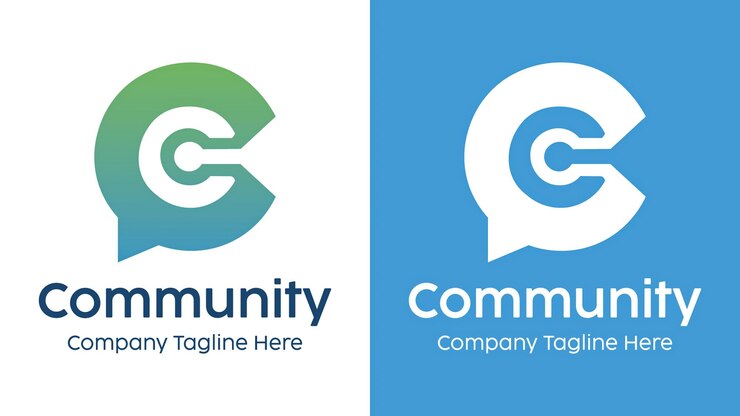 Vector community logo with speech bubble