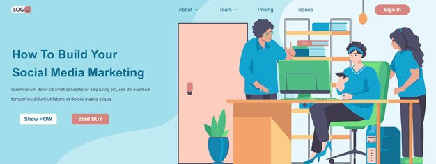 Cómo construir su concepto de banner web de marketing en redes sociales