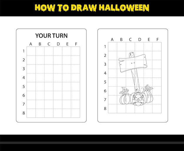 Cómo dibujar halloween para niños habilidad de dibujo de halloween página para colorear para niños