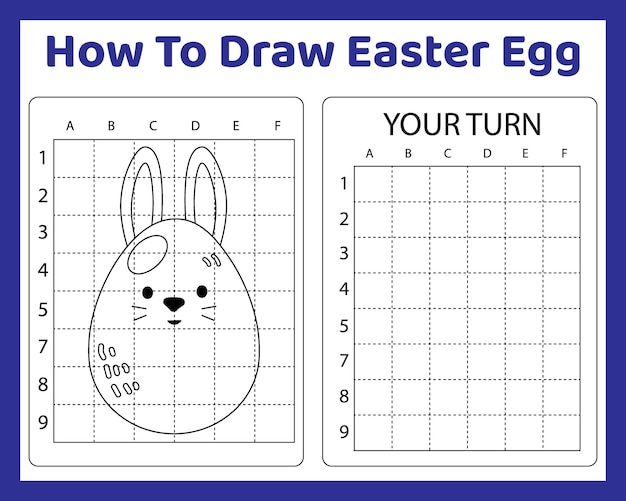 Vector cómo dibujar un huevo de pascua para niños