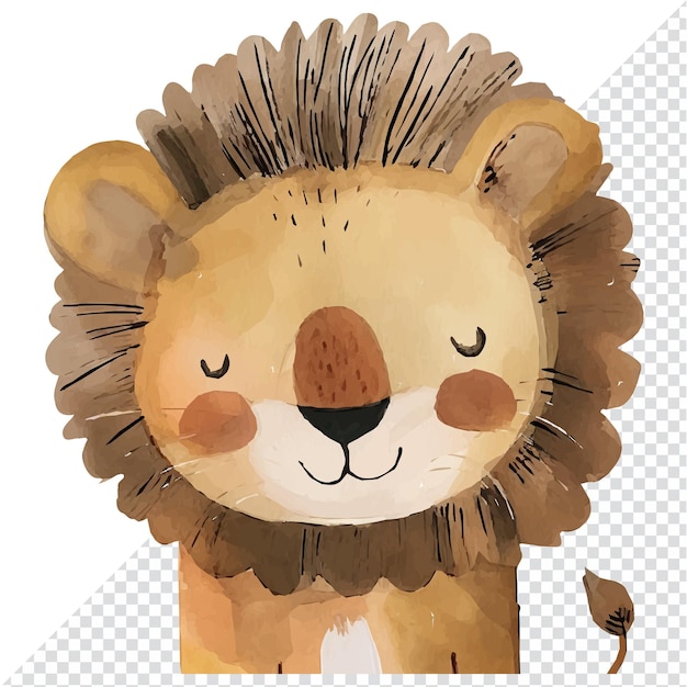 Vector cómo dibujar un león lindo dibujo de león para niños