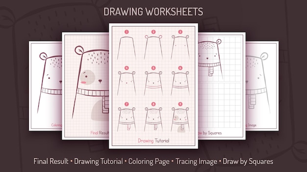 Cómo dibujar un oso polar paso a paso tutorial de dibujo guía de dibujo