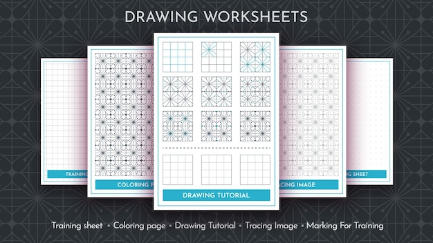 Cómo dibujar un patrón paso a paso Tutorial de dibujo Ficha de trabajo de guía de dibujo