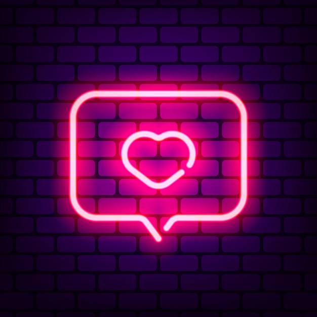 Como un icono de neón en un fondo de ladrillo oscuro trazo editable y mezcla