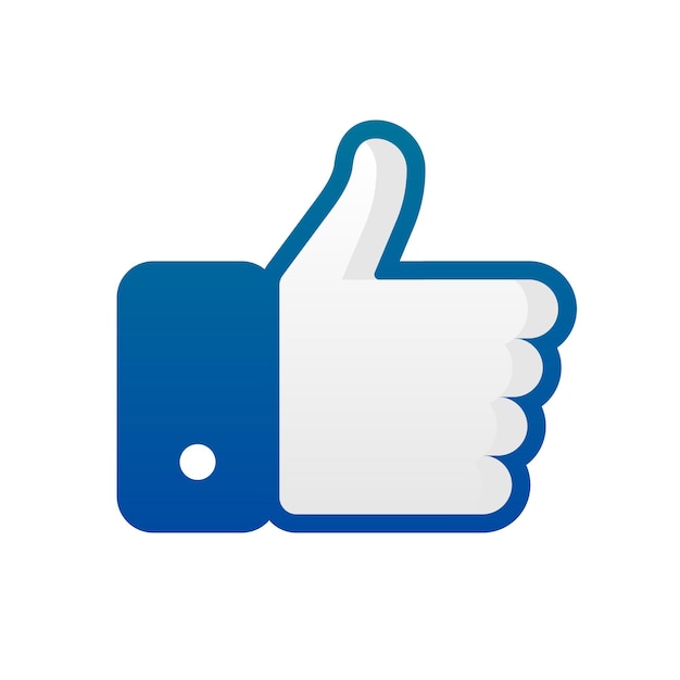 Como signo para las redes sociales Pulgar arriba Gesto de la mano aislado sobre fondo blanco Mano pulgar arriba o como