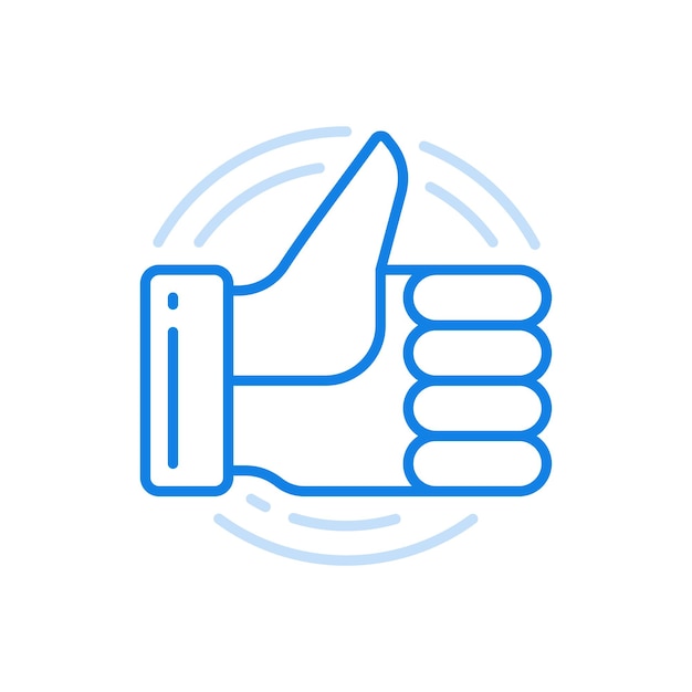 Como símbolo en línea vector línea icono Mano con pulgar levantado