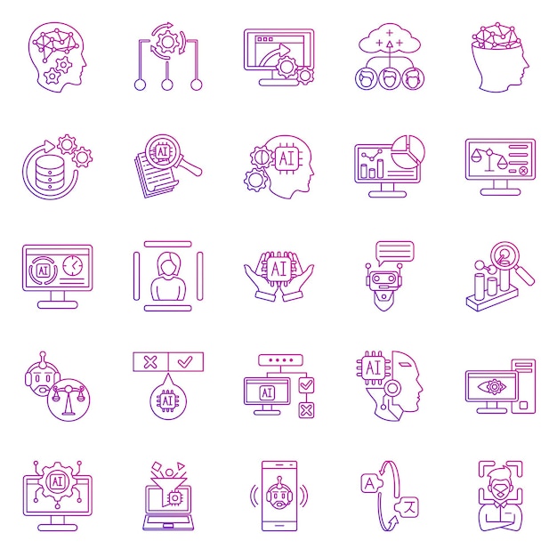 Cómo usar el conjunto de iconos de AI 25 en estilo gradiente