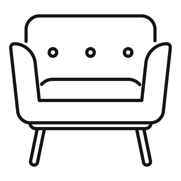 Comodísimo sillón con tapicería de pie sobre piernas de madera icono