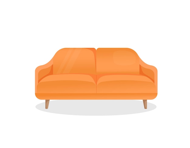 Cómodo sofá naranja de lujo