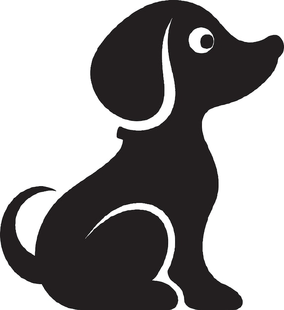 Vector compañero acurrucado un icono vectorial de un perro lindo