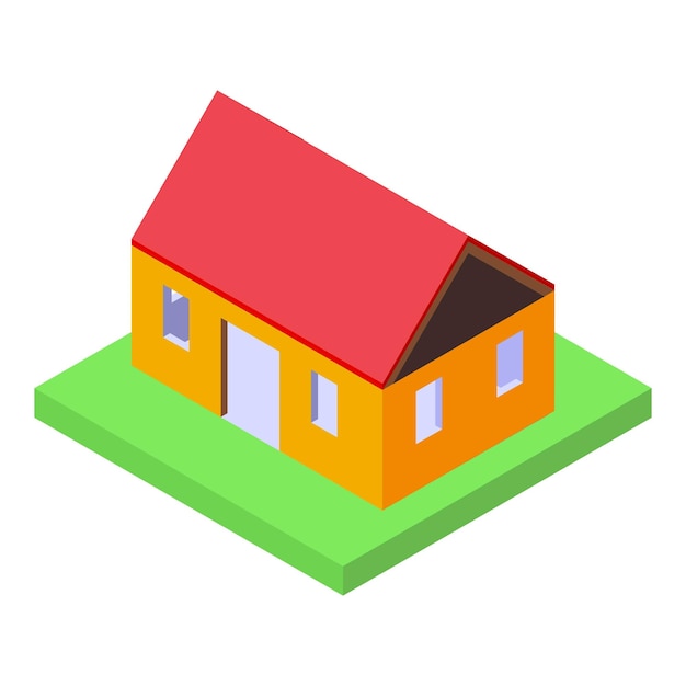 La compañía de construcción está construyendo una casa familiar con techo rojo.