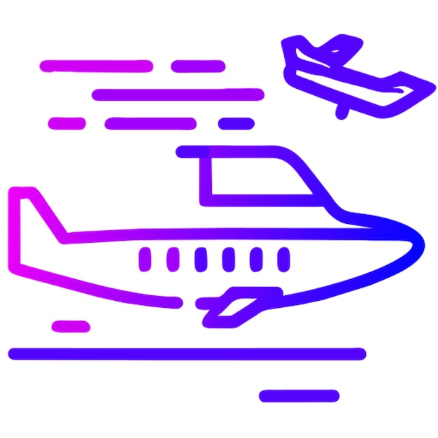 compañía turística para vuelos en avión icono gradiente de contorno