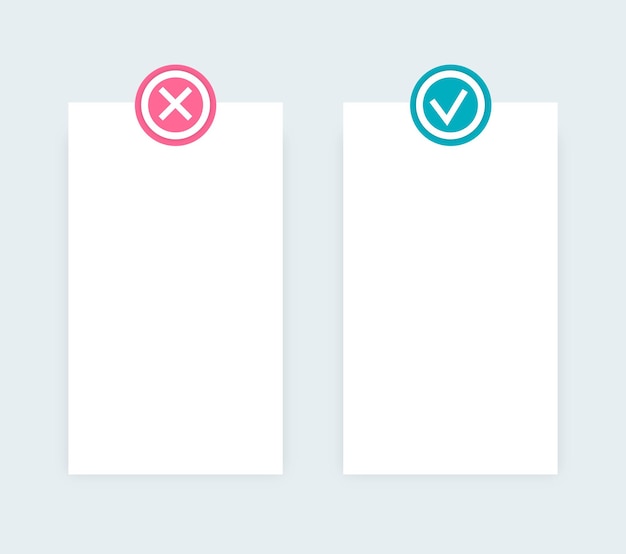 Comparación positiva y negativa de pros y contras de la lista de diseño vectorial infográfico