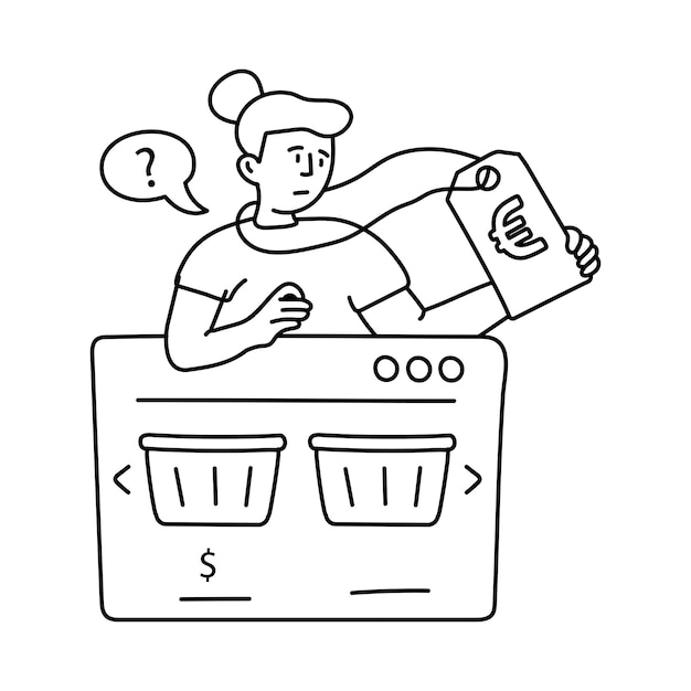 Comparación de precios Ilustración del contorno vectorial Archivo EPS 10