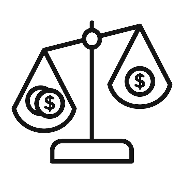Comparación de precios Marca de símbolo en estilo llenado