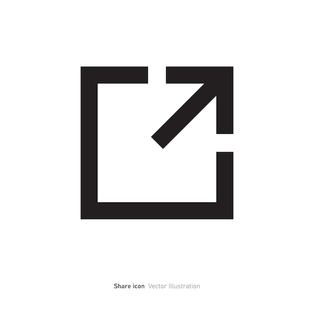 Comparte el icono con un diseño plano de moda aislado sobre un fondo blanco