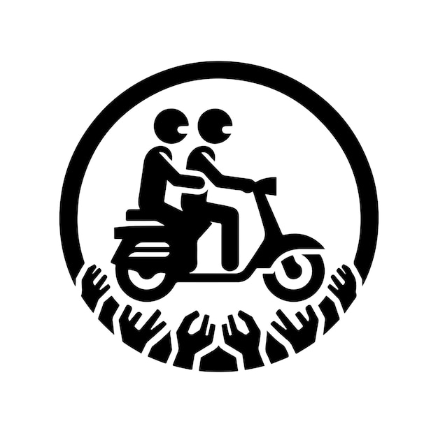 Compartir diseño de logotipo Ilustración vectorial Símbolo plantilla Estilo plano de paseo