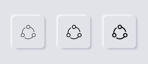Compartir icono símbolo de conexión iconos de uso compartido de red en neumorfismo botones de interfaz de usuario neumórficos