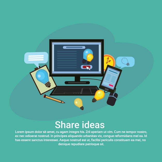 Compartir ideas banner plantilla con espacio de copia