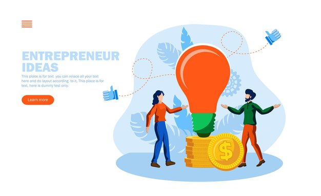 Vector compartir ideas de emprendedores para ganar dinero concepto de ilustración vectorial