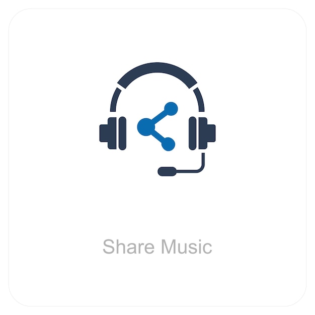 Compartir música y concepto de icono de música