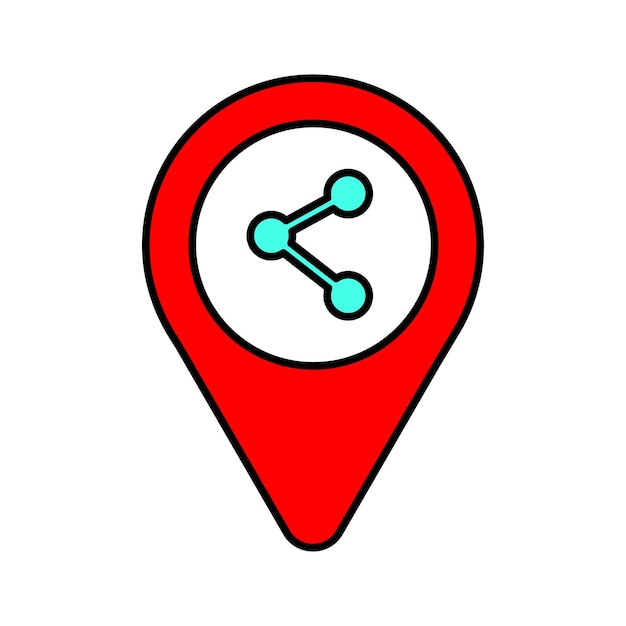 Compartir ubicación compartir icono de ubicación uso perfecto para medios impresos imágenes de stock web uso comercial o cualquier tipo de proyecto de diseño