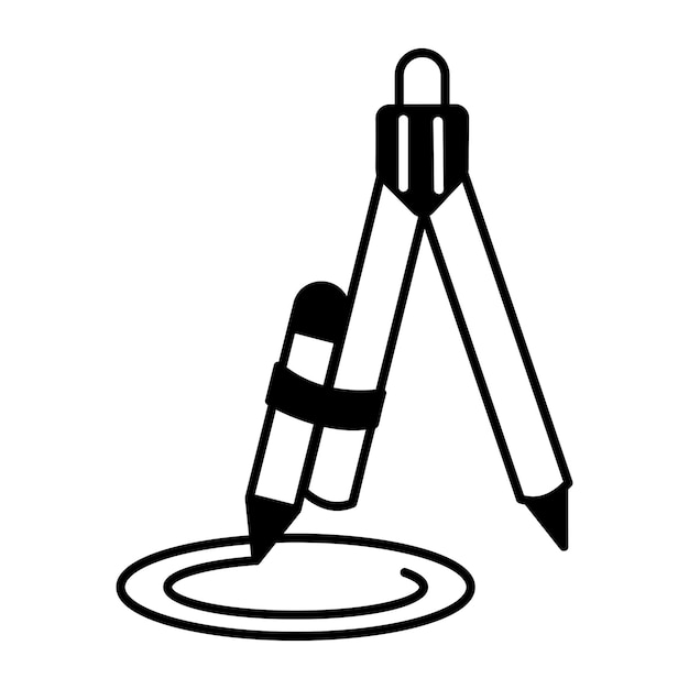 Compás y herramienta de dibujo con lápiz