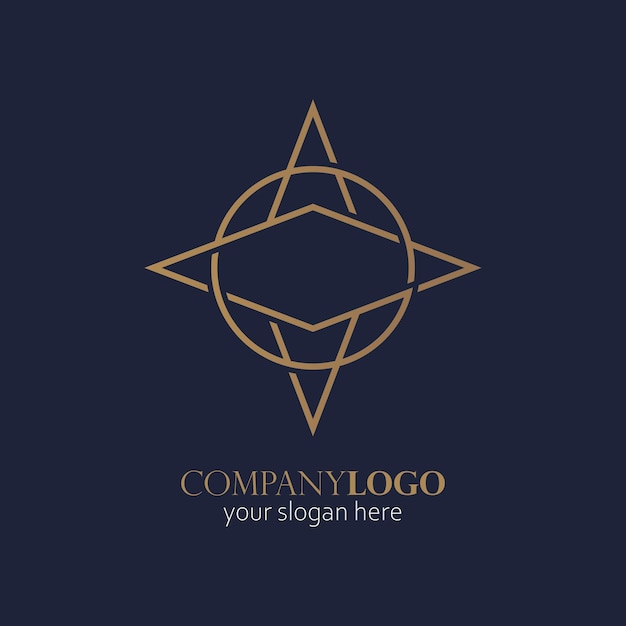 Compas logo elegante oro