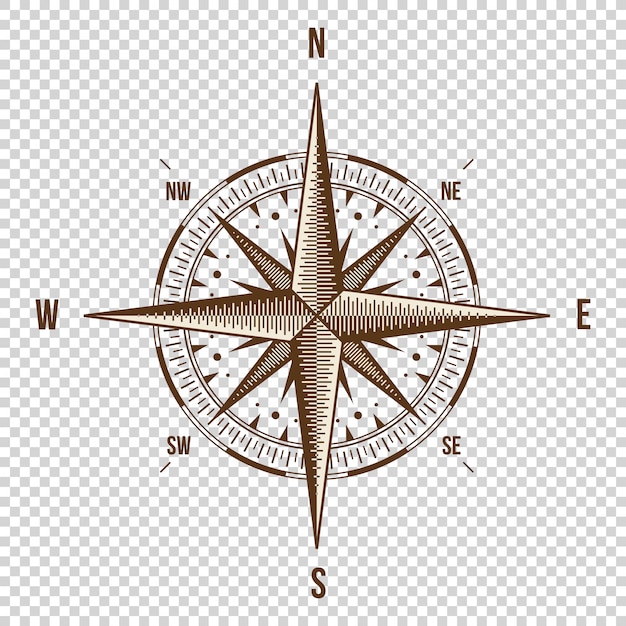 Compás del vector. Ilustración de alta calidad. Viejo estilo.