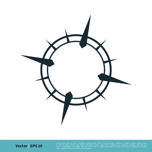 Compass Rose Icon Vector Logo Plantilla Ilustración Diseño Vector EPS 10