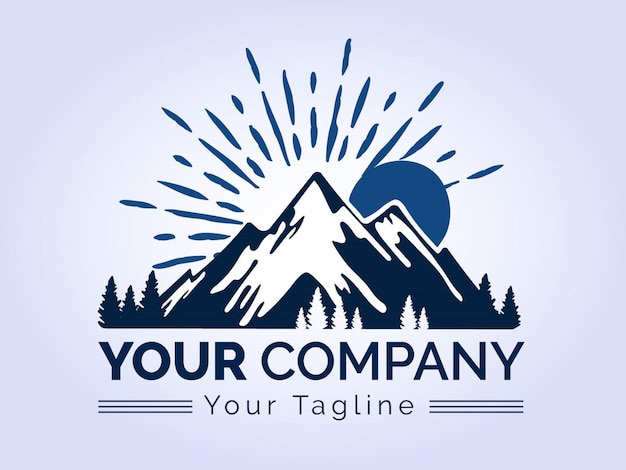 Compilación de insignia de vector de logotipo de montaña
