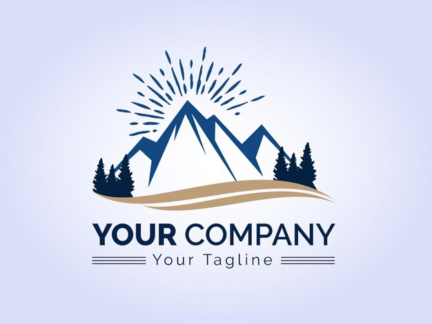 Compilación de insignia de vector de logotipo de montaña