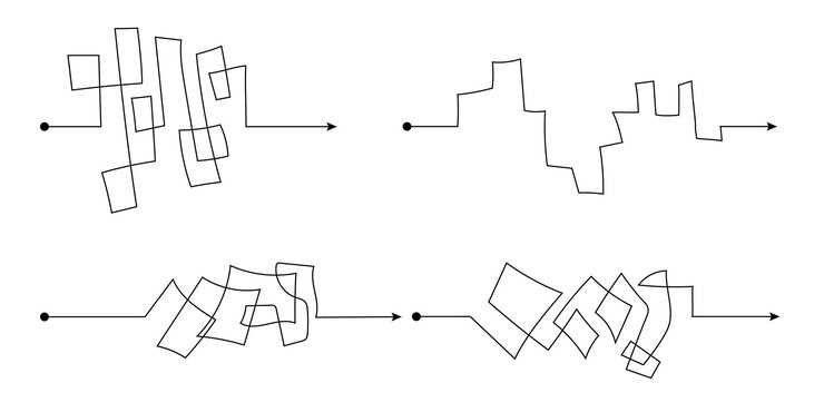 Vector complejo manera fácil y sencilla de comenzar a la idea caos simplificando la resolución de problemas y la solución de negocios
