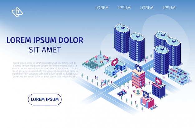 Complejo residencial de lujo Vector Web Banner