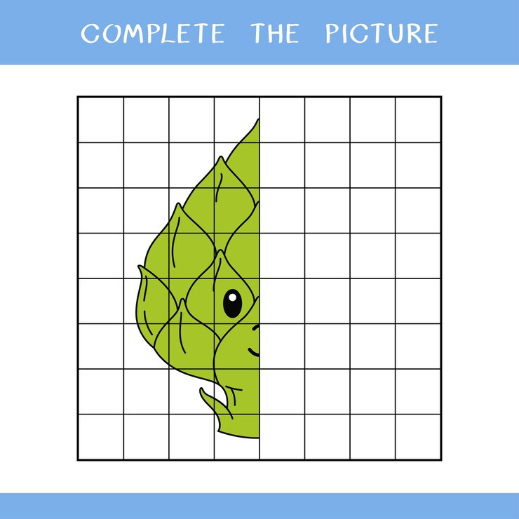 Vector completa el cuadro de linda alcachofa