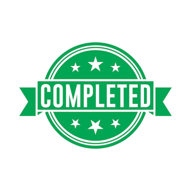 Completado Sello Elemento vectorial de diseño gráfico simple y moderno