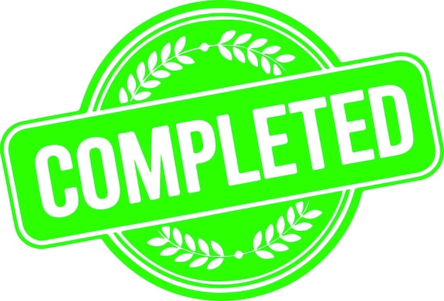Completed Stamp Vector Round Approved Seal with Grunge Texture