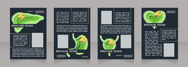 Complicaciones de coronavirus Diseño de diseño de folleto en blanco Conjunto de plantillas de póster vertical con espacio de copia vacío para texto Colección de informes corporativos prefabricados Páginas de papel de volante editables