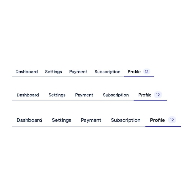 Componente común de pestañas Ui para aplicaciones móviles y web