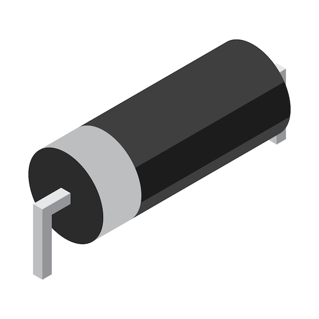 Componente electrónico de diodo Icono de diodo Diodo isométrico Componente electrónico isométriko Ilustración vectorial